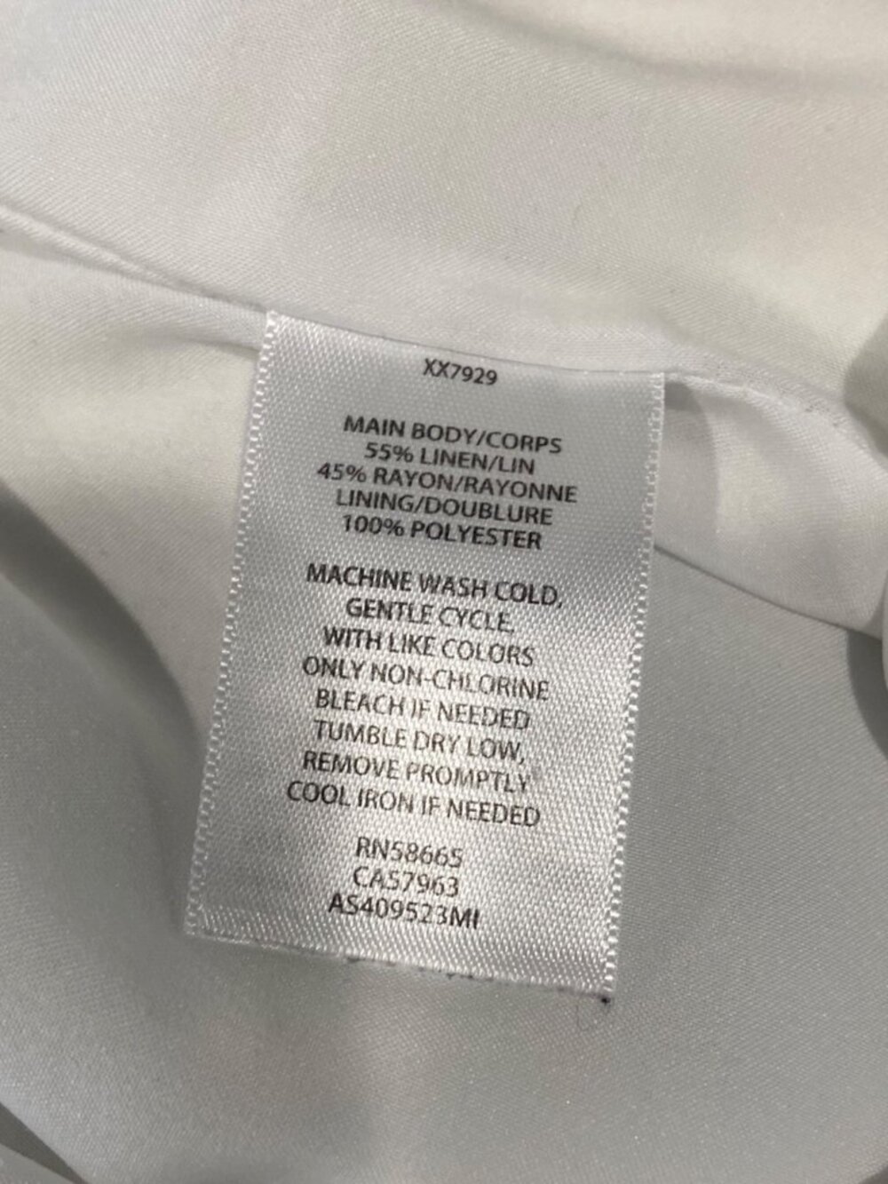 1901 Linen Blend Lined Pants White Size M Beach Coastal Minimalist Vacation Cute - Picture 4 of 14